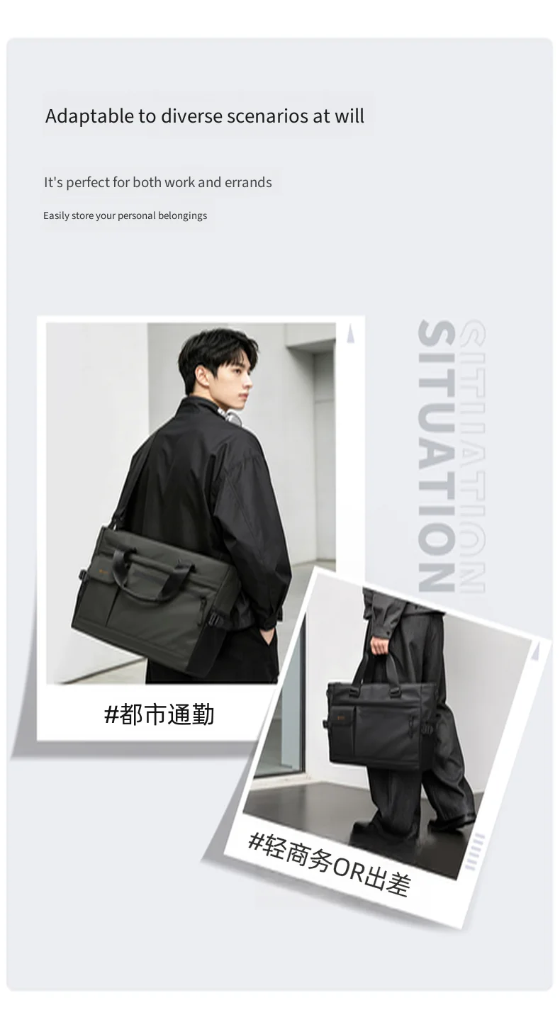 GOLF QUALITY Large Capacity Men's Briefcase 15.6" Business Travel Laptop Bag Casual Handheld File Multi-functional Office Bag