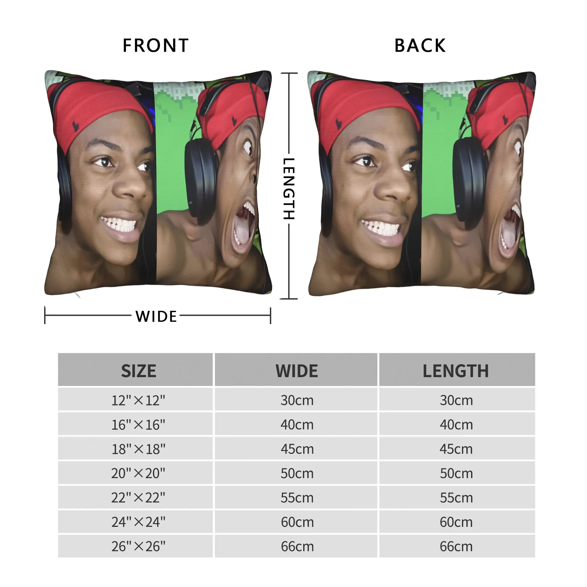 IShowSpeed Face Meme Pillow Case  Design Pillow Cover Morden Cushion Cover For Wedding Party Home Decor