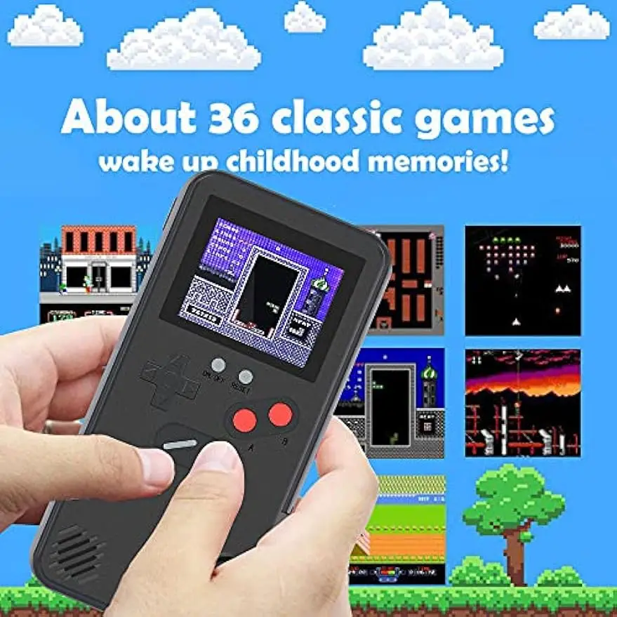 Gameboy Phone Case Game Console with 36 Classic Game Color Display Playable Video Games Phone Case for iPhone 13 12 11 14 ProMax