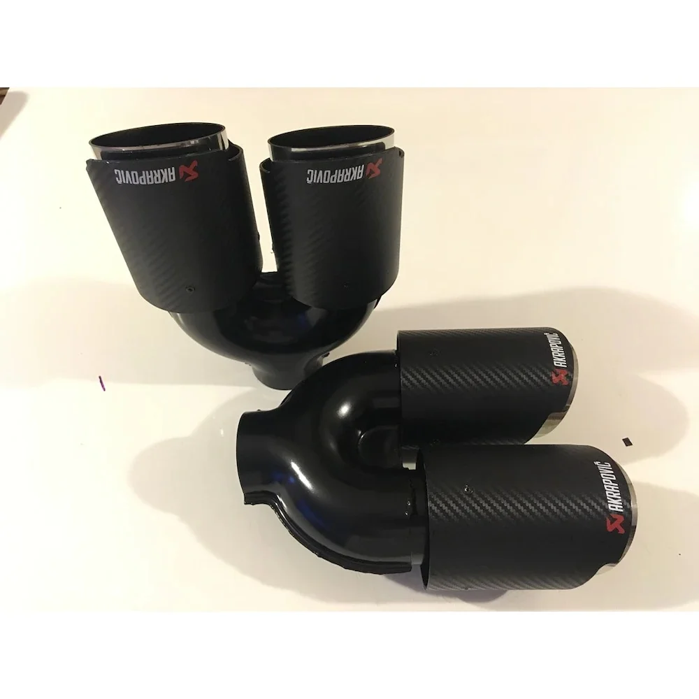 AKRAPOVİÇ EXHAUST TIP 90MM ÇİFTLİ RIGHT-LEFT-AKRAPOVİÇ EXHAUST TIP CARBON COATING HEAT RESISTANT 90LIK DUAL OUTPUT 1 PCS-FAST TUNİNG