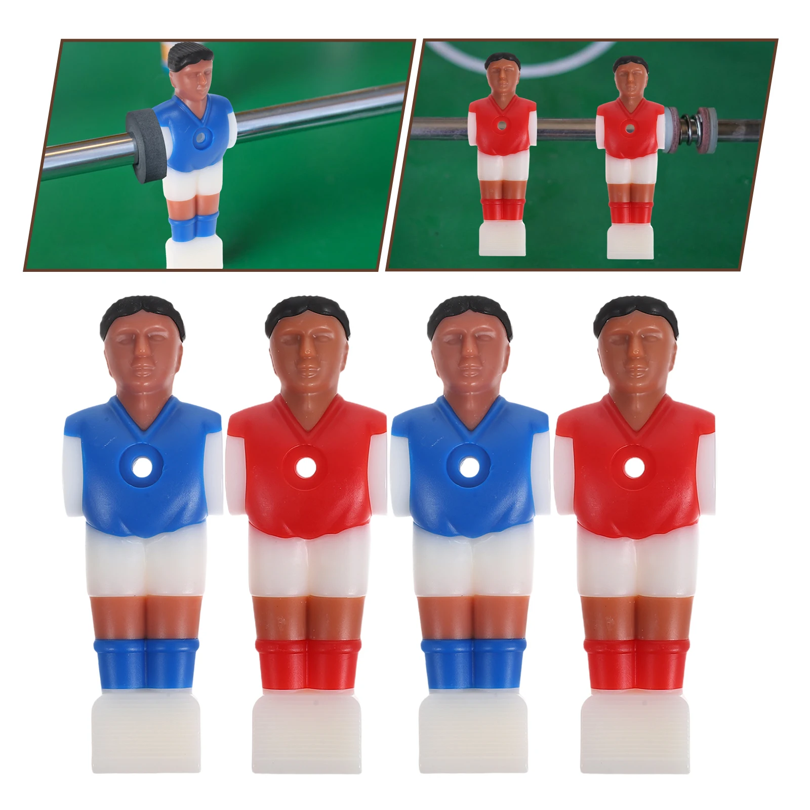 

4 Pcs Plastic Tabletop Football Player Standard Rods Tournament Style Soccer Figures Replacement Mini Game Kids Footba Players