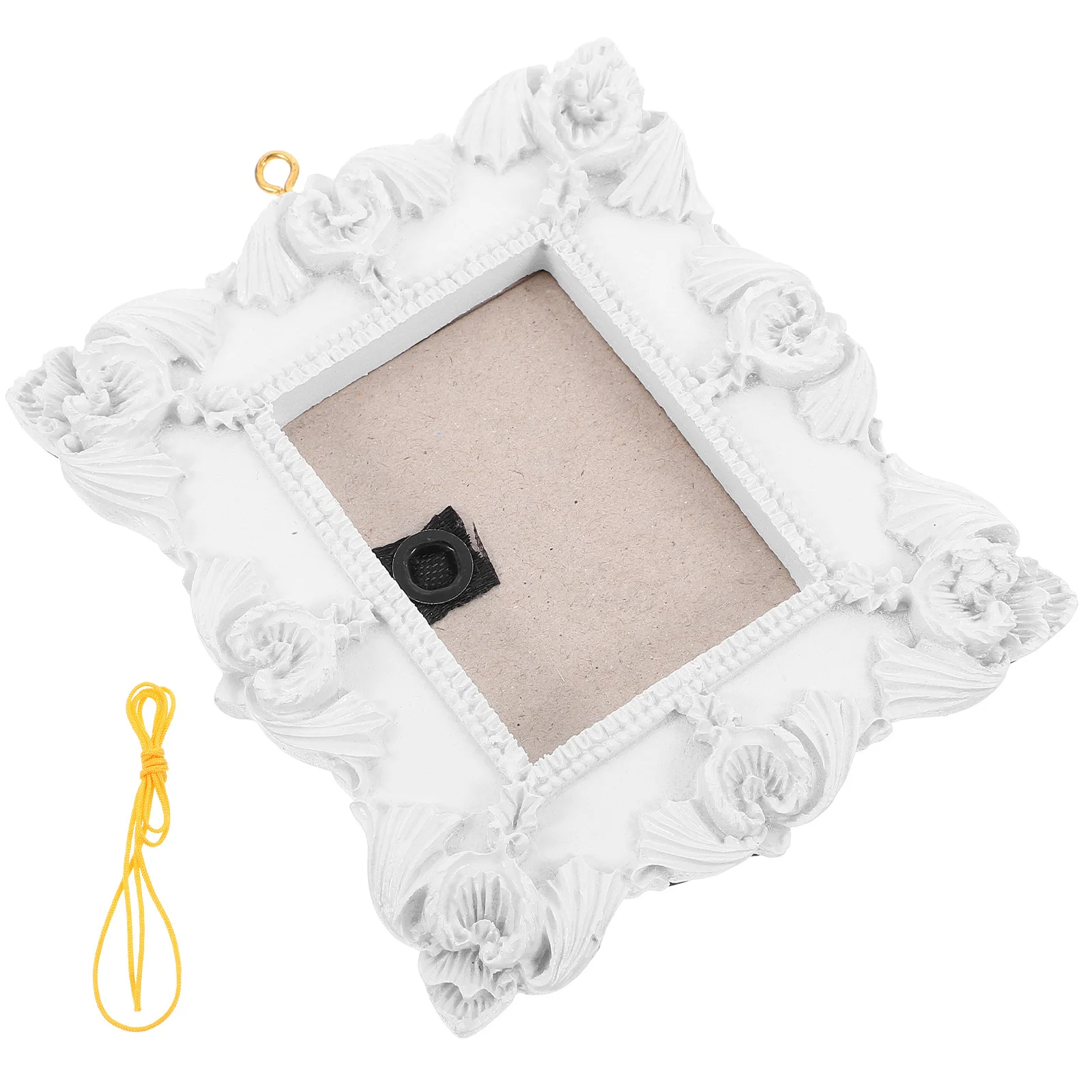

1pcs Embossed Resin Small Hanging Picture Frame Ornament For Christmas Tree Holiday Decor Xmas Party Wall Display Vintage Photo