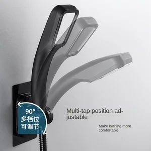 Suporte de cabeça de braço de chuveiro autoadesivo ajustável montado na parede suporte de placa de base fixa para casa acessórios de banheiro 6 principais vendas banqueta cromada - №6