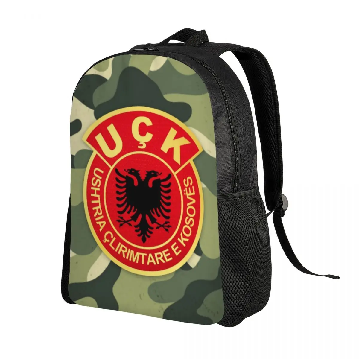 Old Albania Flag UCk Travel Backpack Men Women School Laptop Bookbag Kosovo Liberation Army College Student Daypack Bags