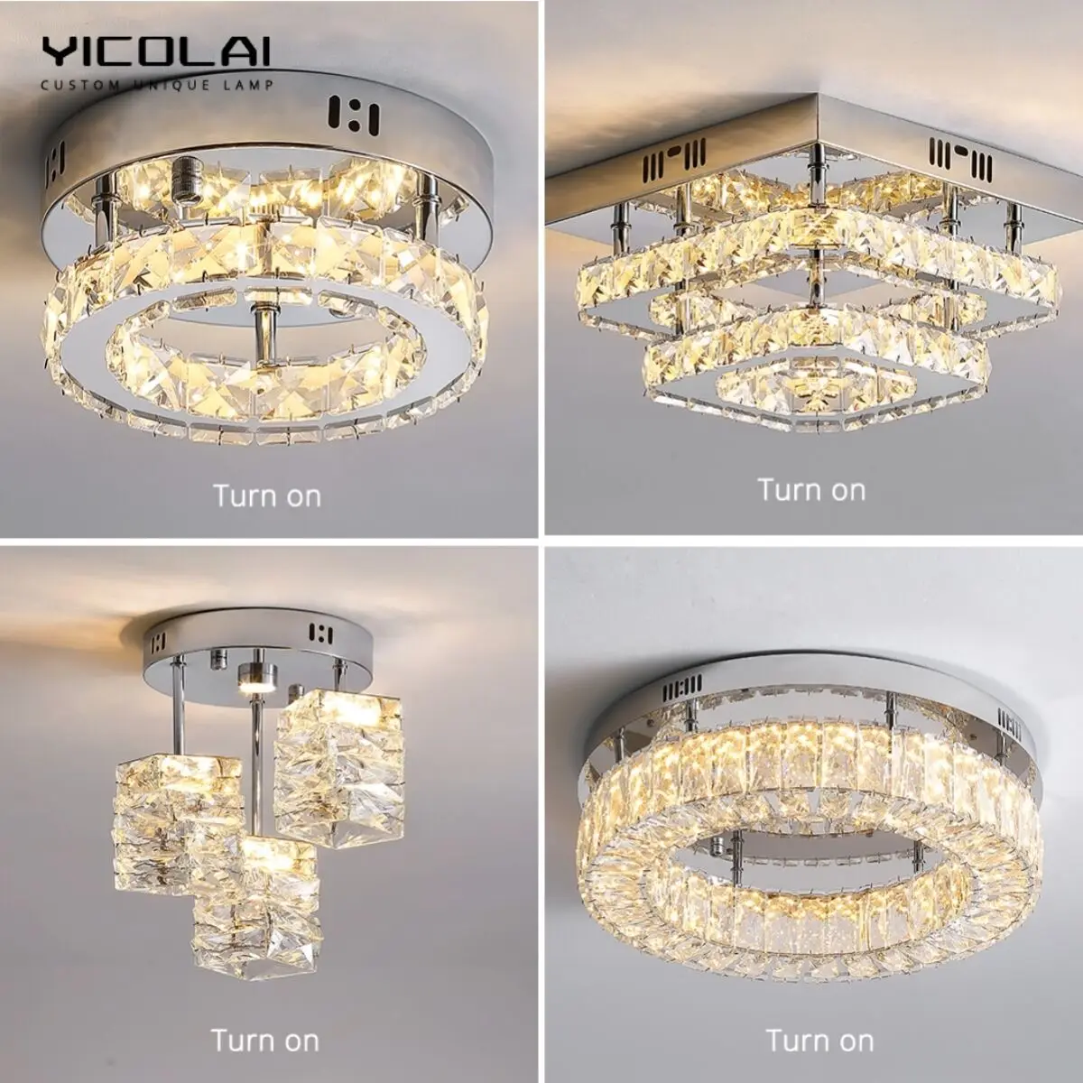 Crystal Ceiling Light Hallway Light Bedroom Corridor Light Modern Entrance Light Luxurious High-end Wardrobe LED Ceiling Light