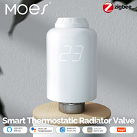 MOES Tuya ZigBee TRV Smart Thermostatic Radiator Valve Remote Heating Temperature Controller Compatible with Alexa Google