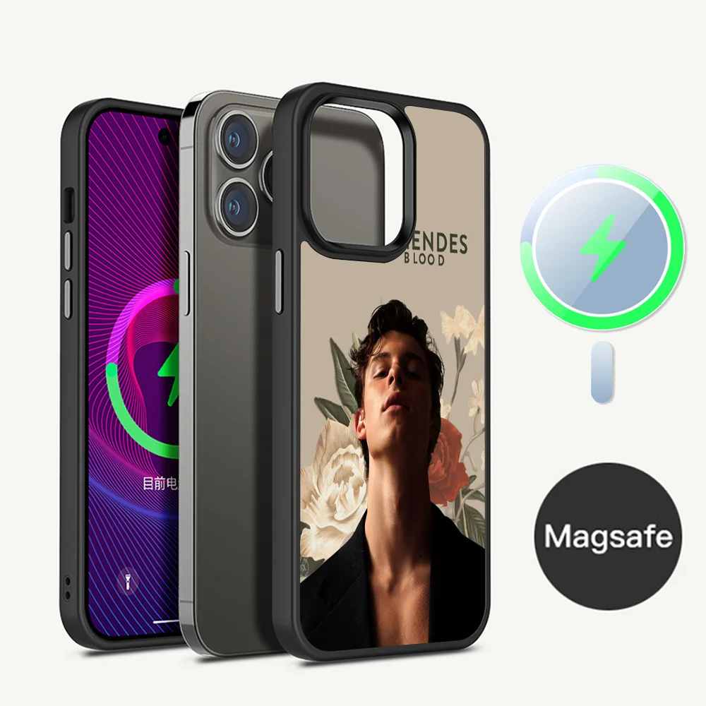 Singer S-Shawn M-Mendes Phone Case Magesafe Magnetic Wireless Charge Case For iPhone 16 11 12 13 14 15 Pro Max Plus Mini