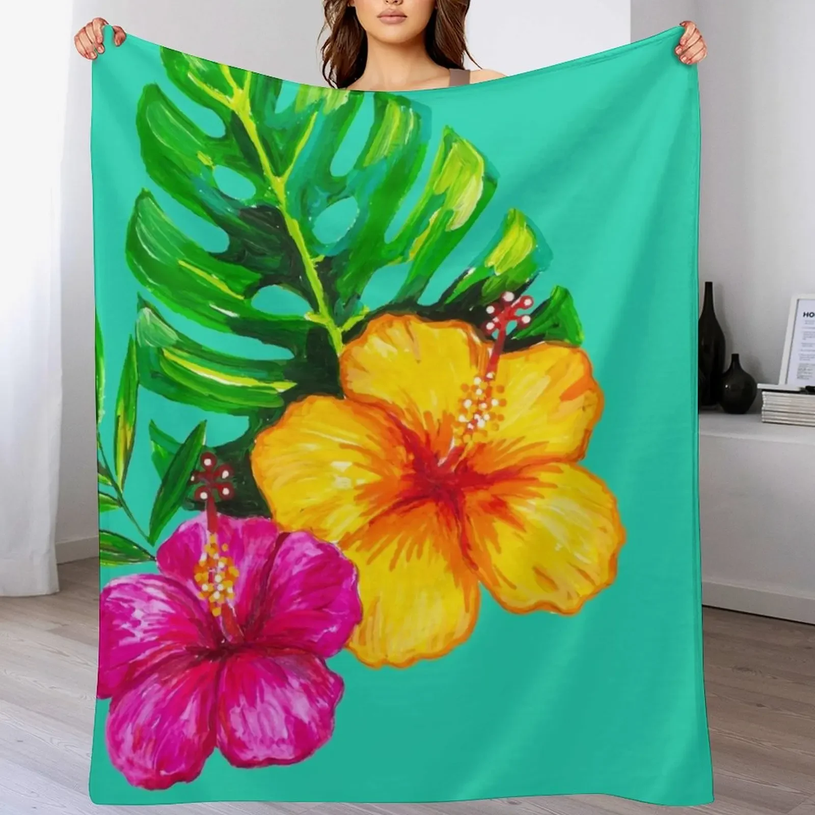 

Natural Wonders - The Hibiscus Throw Blanket christmas gifts Beautifuls for winter Heavy Blankets