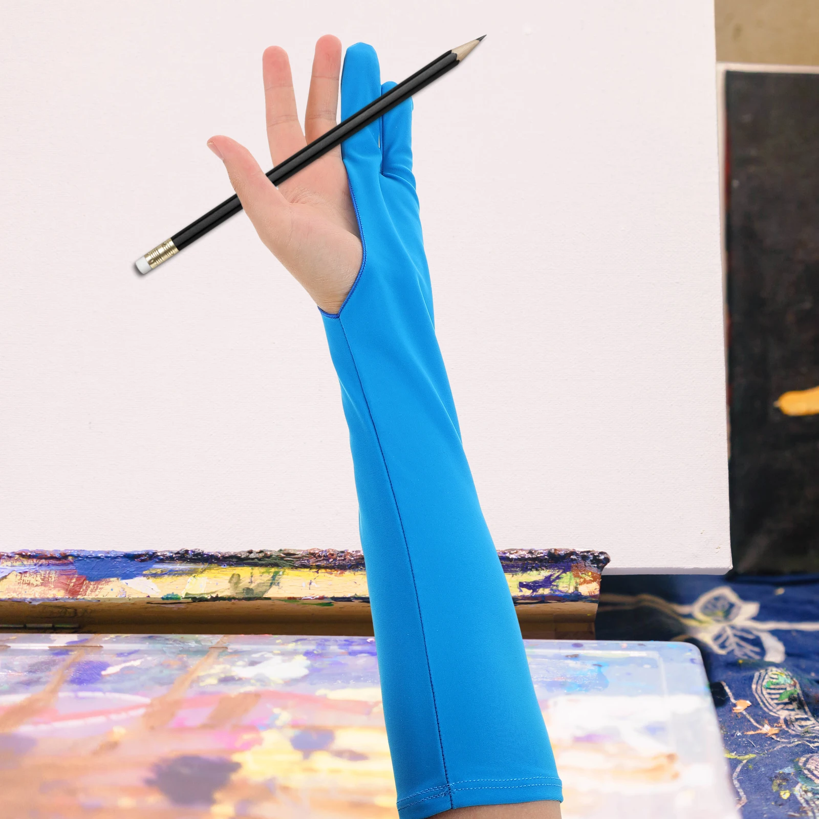 Painting Gloves Drawing for Tablet Protection Anti Smudge Two-finger Anti-touch Artist Nylon Spandex Accessories Painters