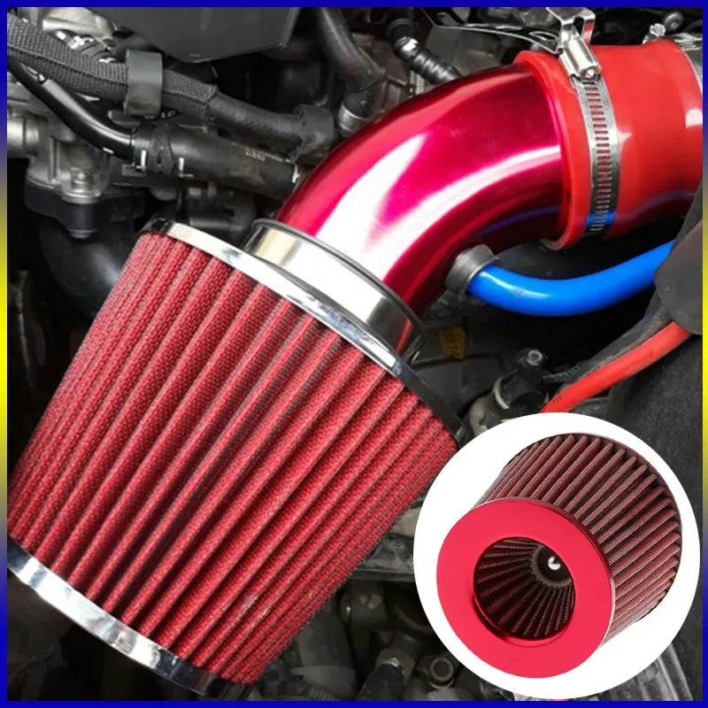 76MM Universal 3 Inch High Flow Cold Air Intake Filter Induction Kit Car Accessories Vehicles Air Filters Sport Power Mesh Cone