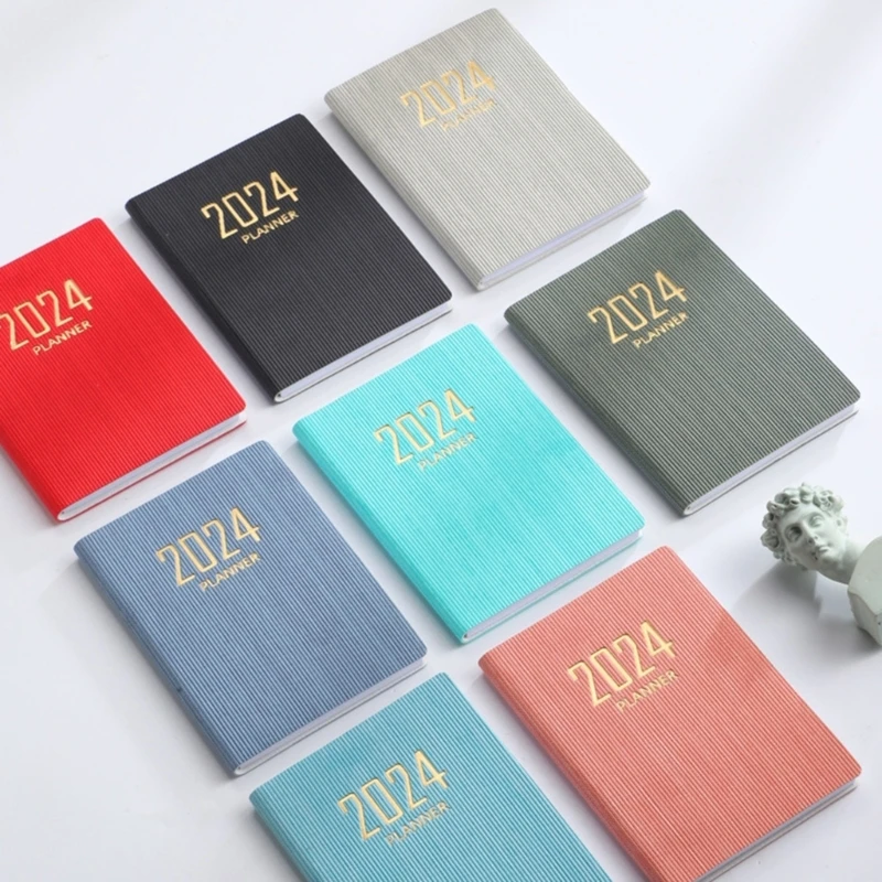 2024 Agenda Book Schedule Notebook Daily/Weekly/Monthly Planner School Office Supplies Journaling Notebooks for Students