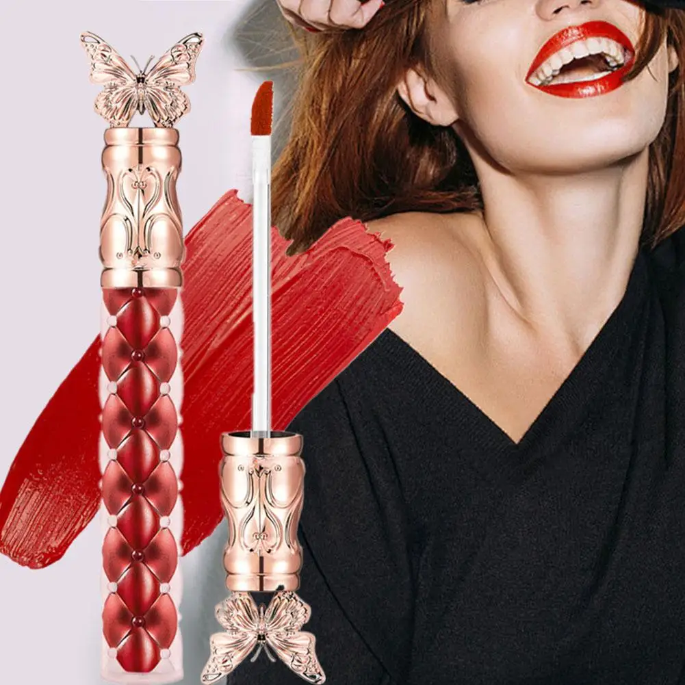 4 Colors Matte Lacquer Lip Gloss Liquid Lipstick Long Lasting Non-Sticky And Long-Lasting Wear For A High-Shine Glass Effec L0A1