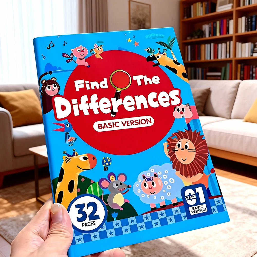 Hidden Differences Activity Book, | Attention and Concentration Training | Visual Perception Skills, Find the Differences Game |