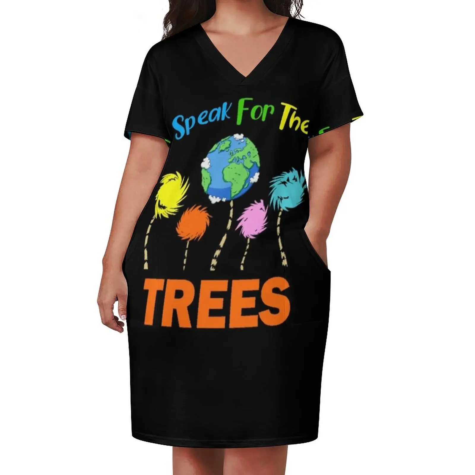 I Dr The Trees Speak For Seuss Loose Pocket Dress chic and elegant woman dress birthday dress