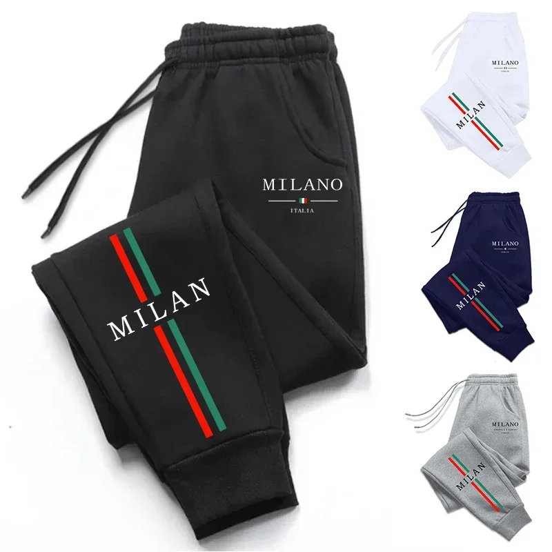 

2025 Hot Sale Milan City Printed Jogger Pants High Quality Men's Autumn Winter Casual Sports Sweatpants Outdoor Running Wear