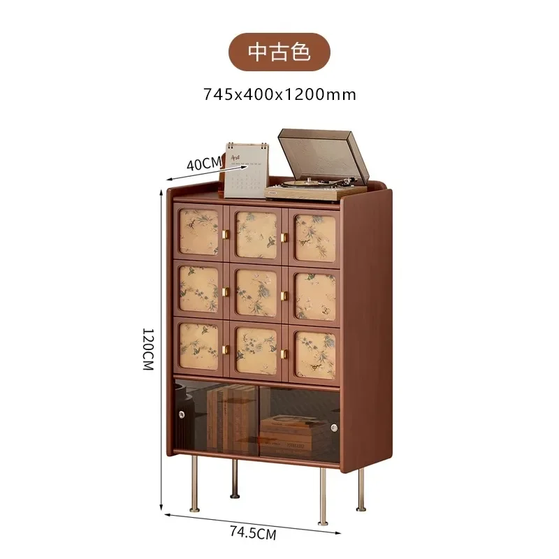 

Solid wood retro, living room Chinese side cabinet, kitchen locker, medieval locker against the wall