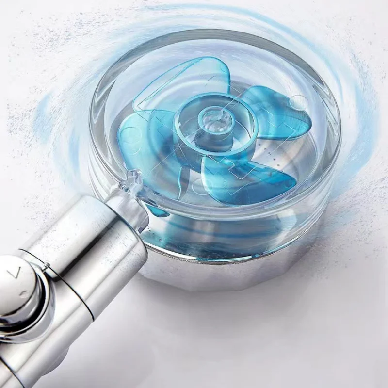 رأس دش دوار 360 درجة، شاحن توربيني، زيادة الضغط العالي، ملحقات دش الحمام المحمولة