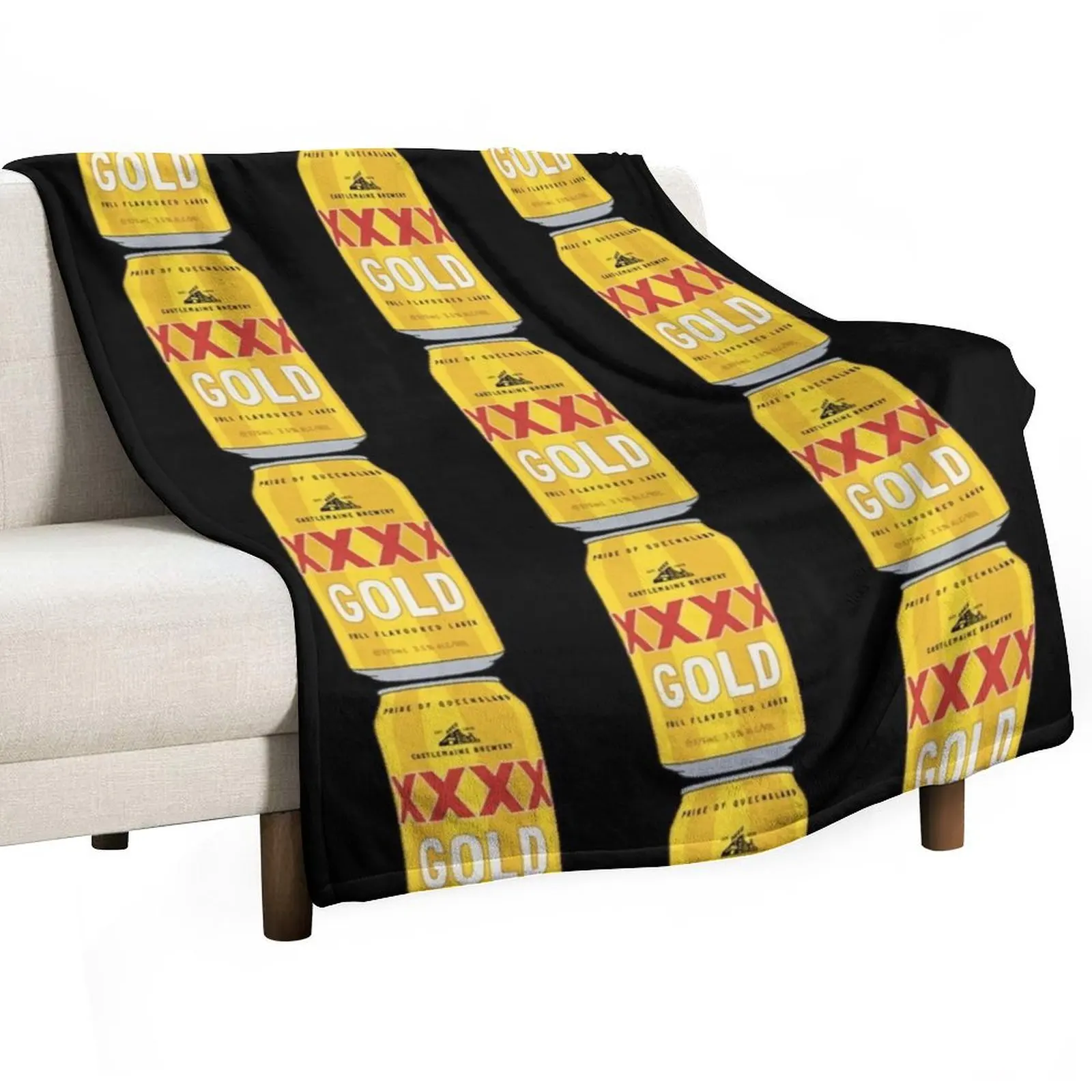 

Hand-drawn XXXX Gold can Throw Blanket Luxury Throw valentine gift ideas Blankets