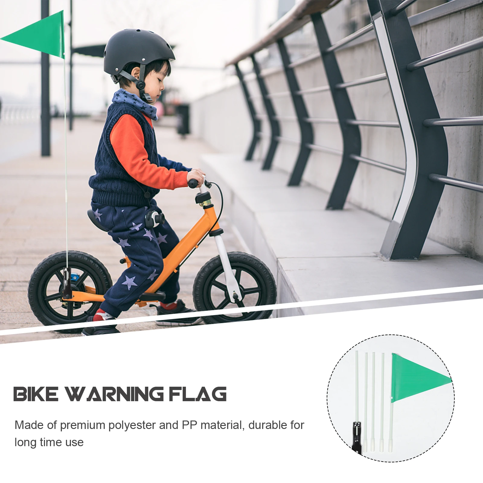 

1 Set Adjustable Bike Durable Waterproof Sturdy High Visibility Warning Flag For Kids Bicycle Accessories Triangular