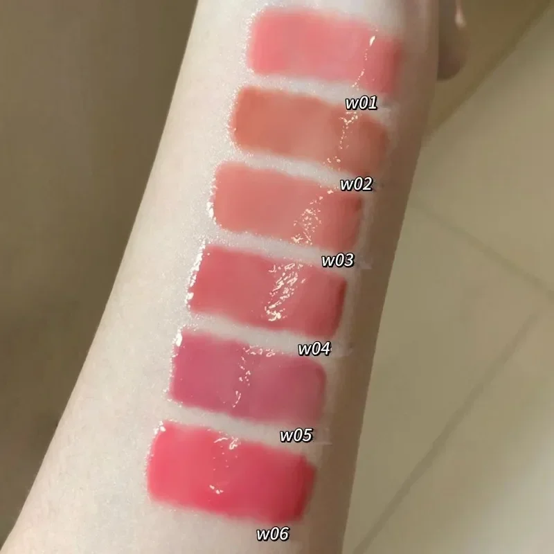 Heallor neue wasser glasierte spiegel lip gloss make-up kristall gelee feuchtigkeit spendende lippen glasur lang anhaltende trauben farbe flüssiger lippenstift c