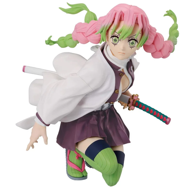 - In Stock Pink Green Braided Hair Girl Decor, With Sword Accessory Collectible Desktop Display Ornament