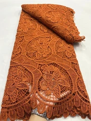 LDPG73 Brown!New fashion African water soluble lace with stones,top class embroidered guipure cord lace for party/wedding dress