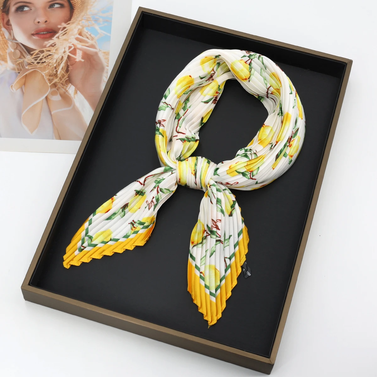 Fashion Crepe Lozenge Silk Scarfs Women Headband Neck Ties Hair Scarf Hijab Female Hairband Design Neckerchief Scarves Foulard