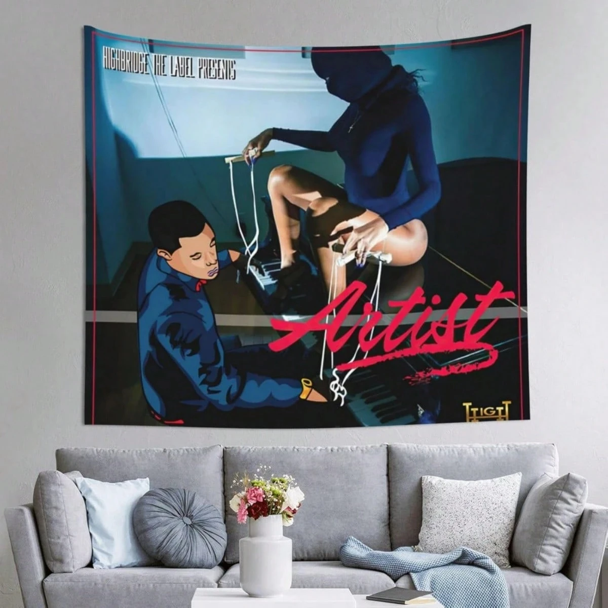 A Boogie Wit Da Hoodie Konzert-Wandteppich, Musikalbum-Wandkunst zum Aufhängen, Poster-Banner-Flagge für Schlafzimmer, Studentenwohnheim, Fan-Raumdekoration