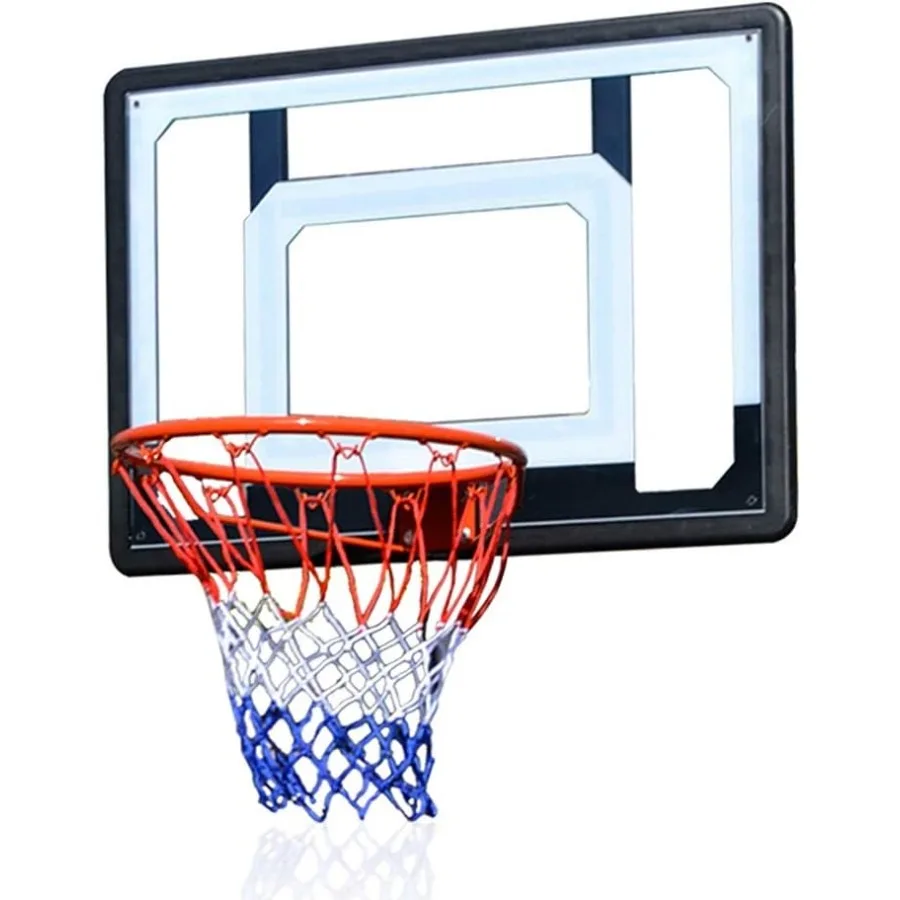 مجموعة حامل كرة السلة المعلق على كرة السلة في الهواء الطلق ولوحة خلفية للمراهقين مثبتة على الحائط ومقاومة للطقس #1