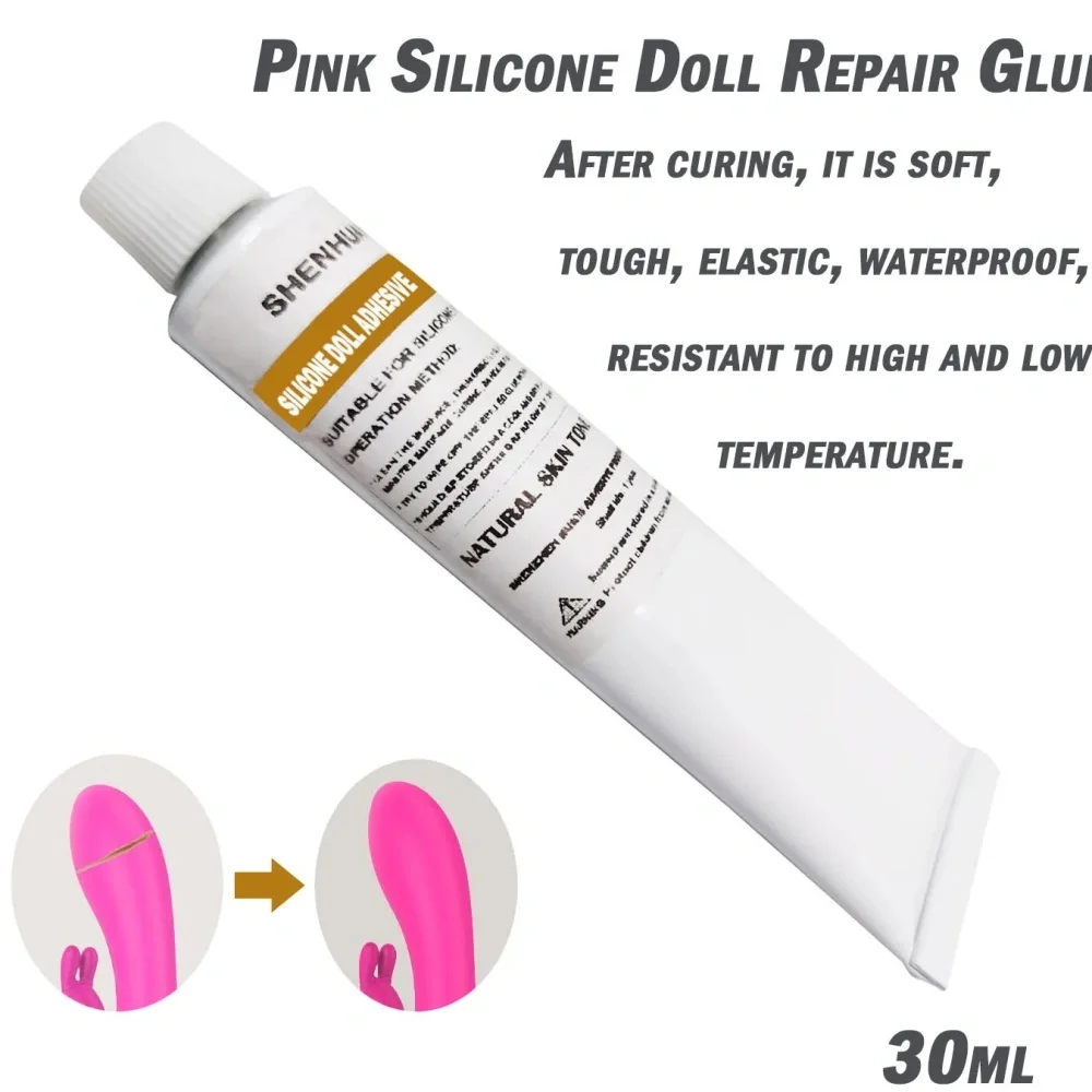 Pink silicone adhesive filled and bonded with silicone glue