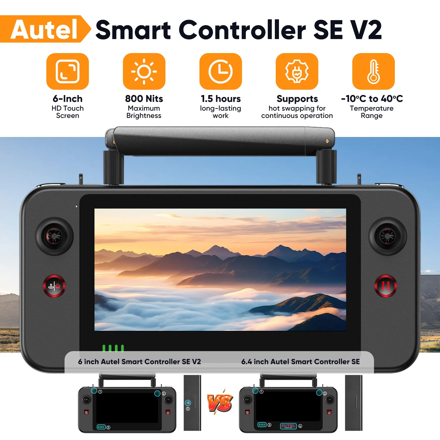 Autel EVO Lite 6K Enterprise Drone พร้อมกล้องความร้อน 1080P/30FPS 40 นาที 16x ซูม 866g น้ําหนักเบา Professional Flight Software