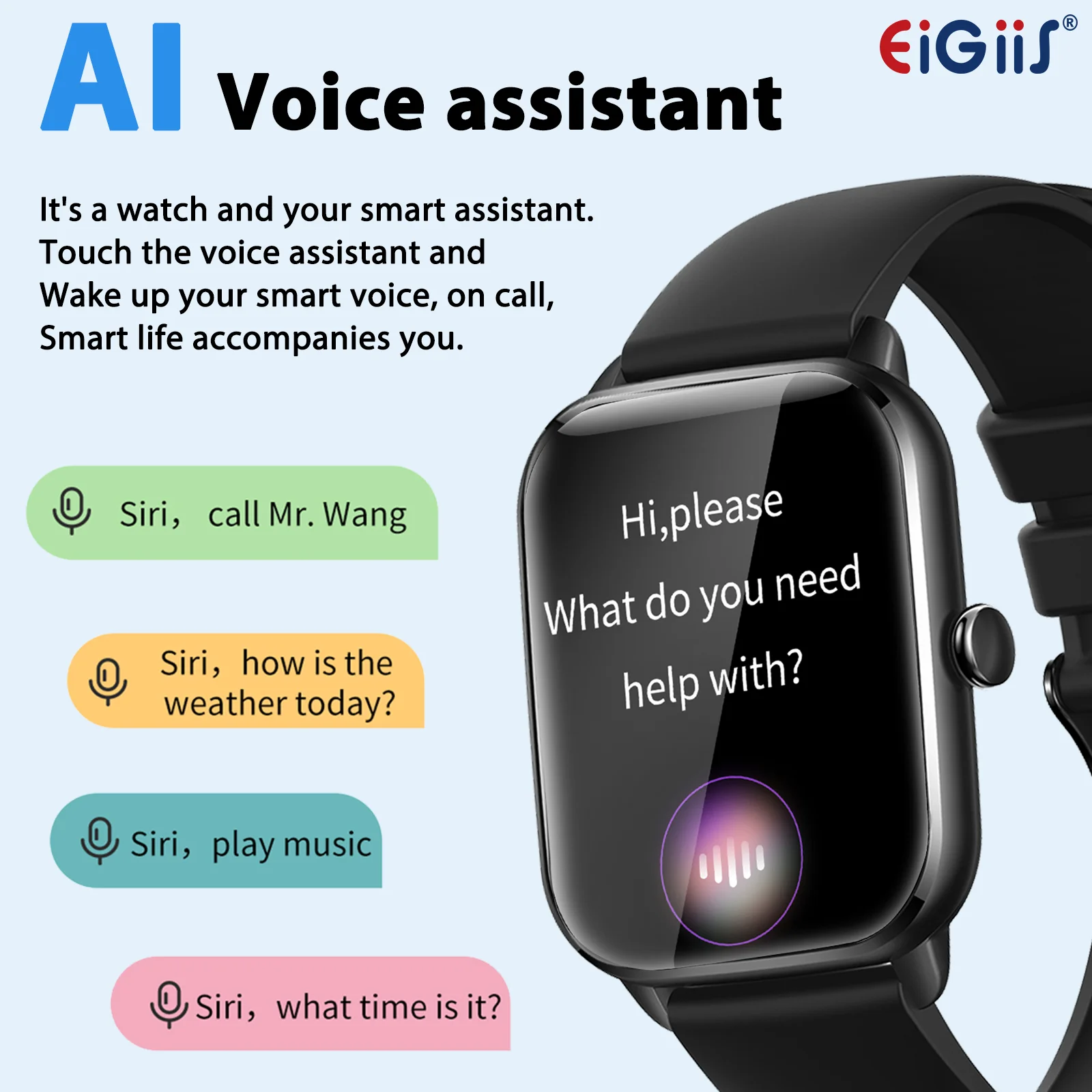 

EIGIIS Smart Watches 1.9” Full with 100+ Sports Modes Activity Tracker Heart Rate/SpO2/Sleep Monitor Pedometer for iOS Android