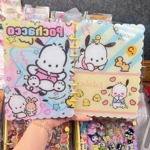 Acrylic A5 A7 Hello Kitty Shake Book Cartoon Cute Kawaii Diary Handbook Loose-leaf Book Student Stationery Friends Birthday Gift