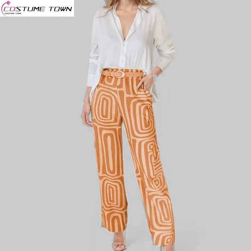 

Spring and summer new European and American fashion shirt+loose pants casual women's two-piece set