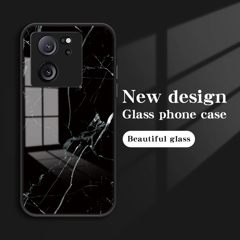 For Xiaomi Mi 13T Pro Case Luxury Marble Grain Hard Tempered Glass Protective Back Cover Case For Xiaomi Mi13T Pro Phone Shell