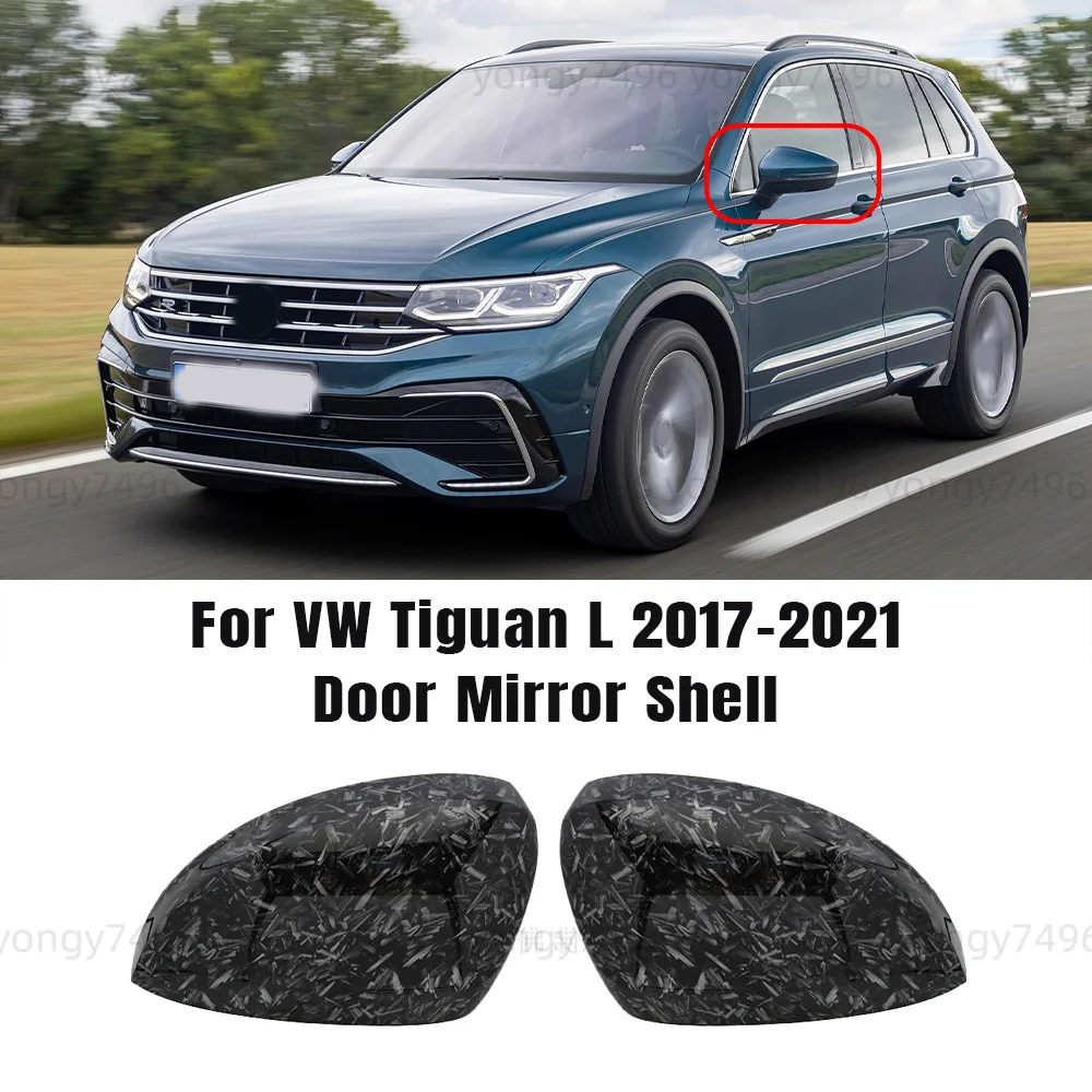 Car Upgrade For VW Tiguan L 17-21 Tayron 19 Carbon Fiber Rearview Mirror Cover Shell Protective case Car Decoration