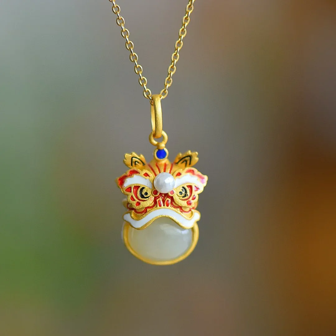 Collar de León de Jade blanco, colgante, talismanes, gargantilla de la suerte para hombre, amuleto de regalo, joyería, cadenas de piedras preciosas, hombre Natural chino