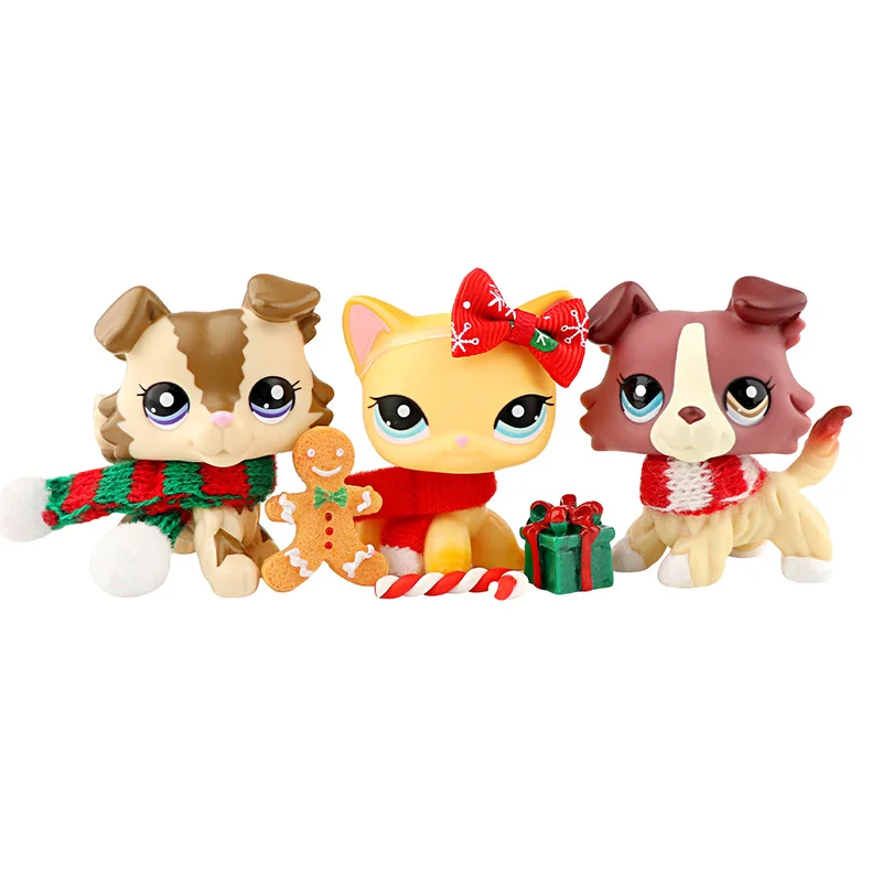 

3PCS LPS Mini Pet Shop Cocker Spaniel and Shorthair Cat Collectibles Children's Toys Christmas Gifts Gifts for Boys and Girls