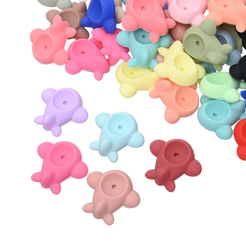 10Pcs Colorful Creative Silicone Airplane-shaped Beads For DIY Pacifiers Chain Beaded Pen Jewelry Making Accessories