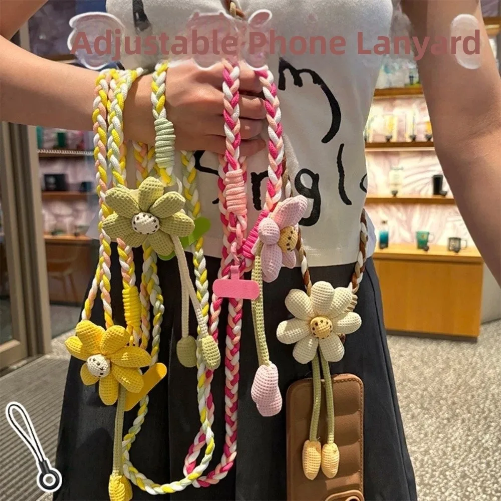 

Универсальный съемный ремешок для телефона Ins Flower, ремешок для чехла, предотвращающий падение, ручной работы, наплечный ремешок для телефона, женский