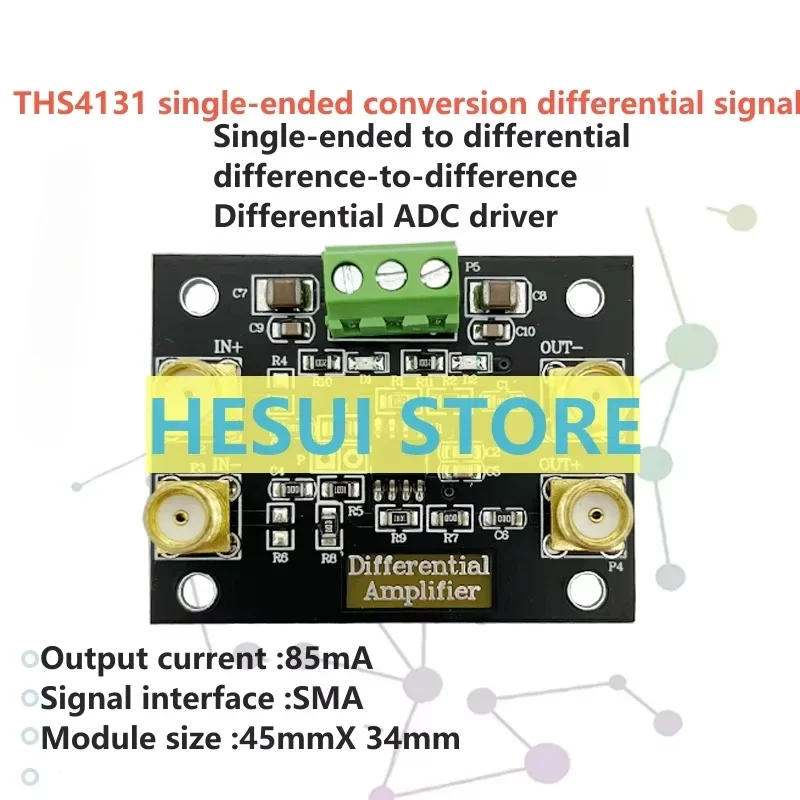 

THS4131 Single-ended conversion differential signal Full differential amplifier module single-ended input and double-ended outpu