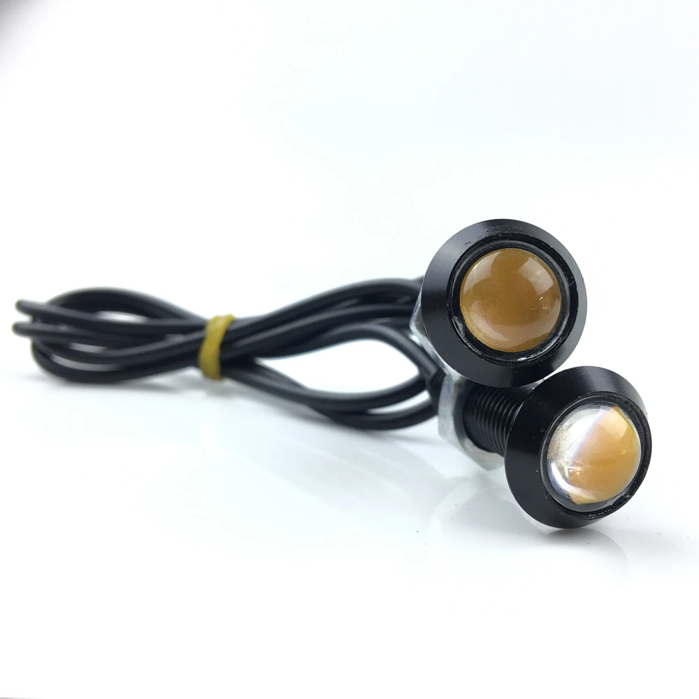 1 Pair Ultra 18mm  DC12V Car LED DRL Daytime Running Light Eagle Eye Lamp Red White Ice Blue Yellow