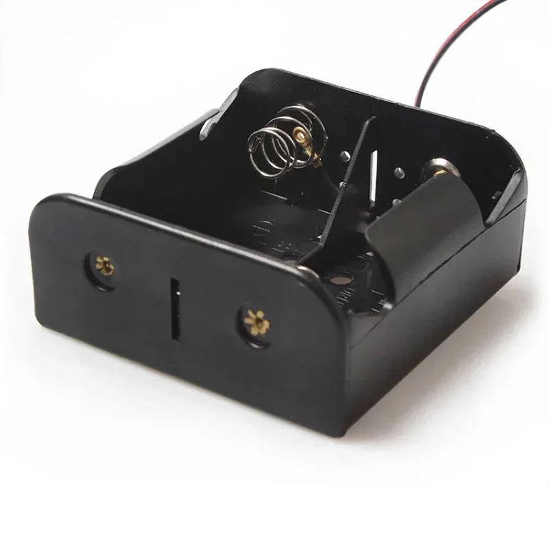 1PCS Wire Leaded Battery Holder Case Box Without Cover For 2 x D Size 3V Batteries