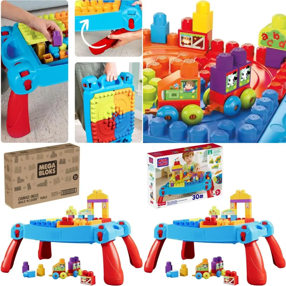 

Mega Bloks Toddler Activity Table with 30 Blocks, Learn & Build, Blue, Ages 1+ (Amazon Exclusive)
