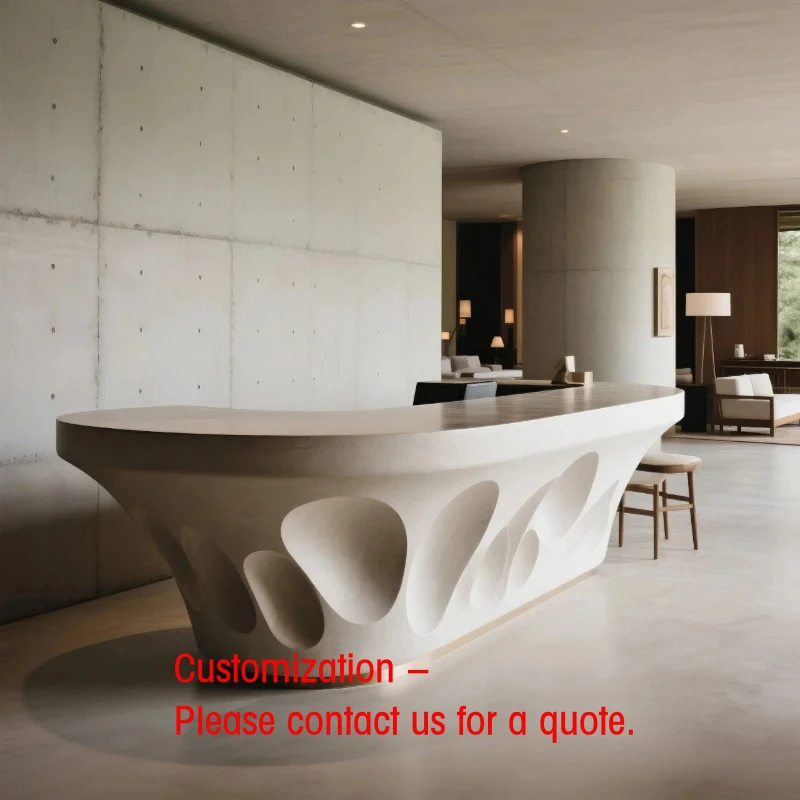 custom.Customizable Modern Luxury LED-Lit Round Jewelry Commercial Reception Desk Bar Counter