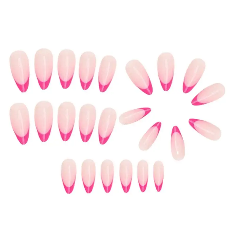 

Press On Nails for Women Fake Nails Almond Reusable Glossy Short 24 Press On Fingernails for Women Girl Manicure Art