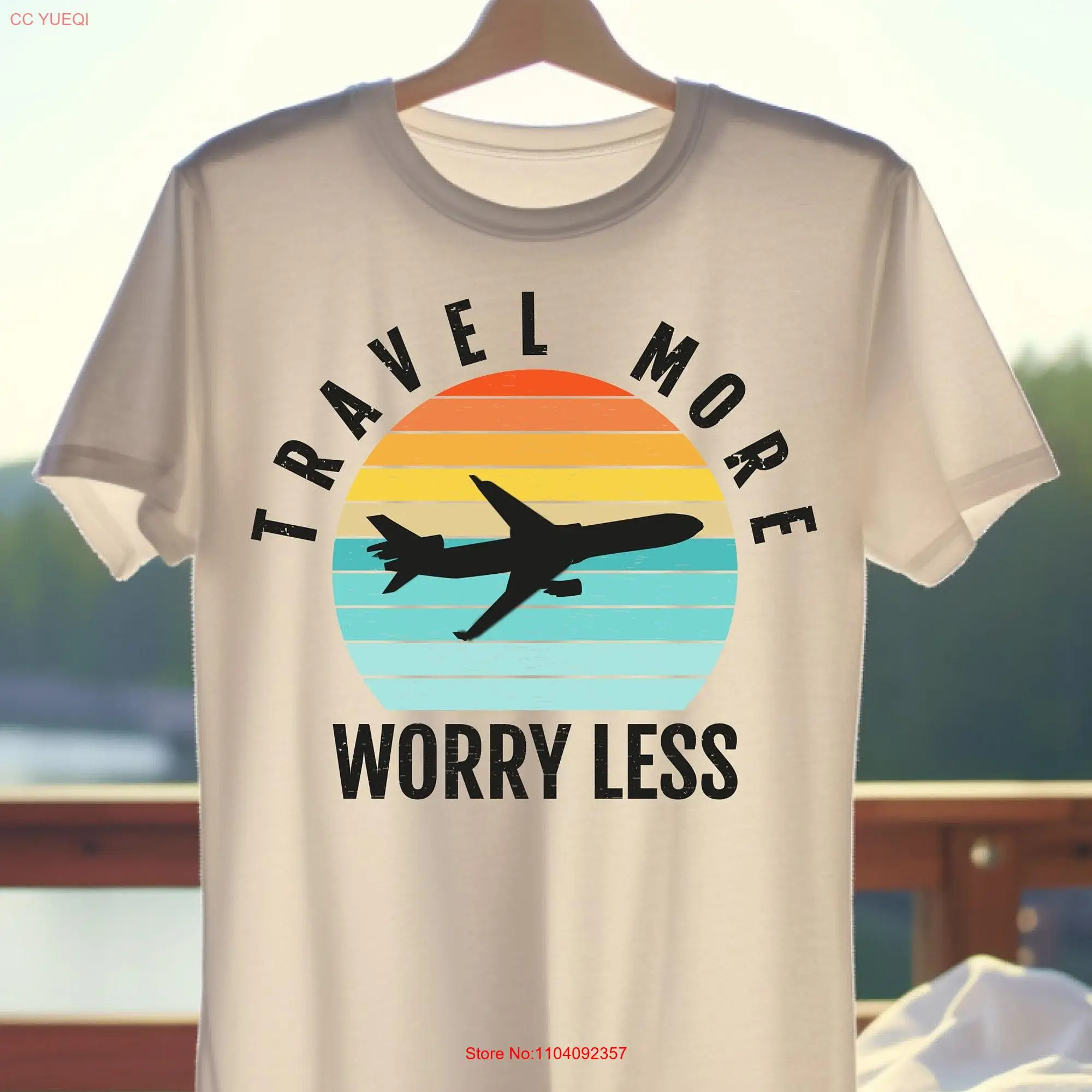 Travel More Worry Less T Shirt for Airplane Lover Airbus World Traveler Captain Aviation s Flying long or short sleeves