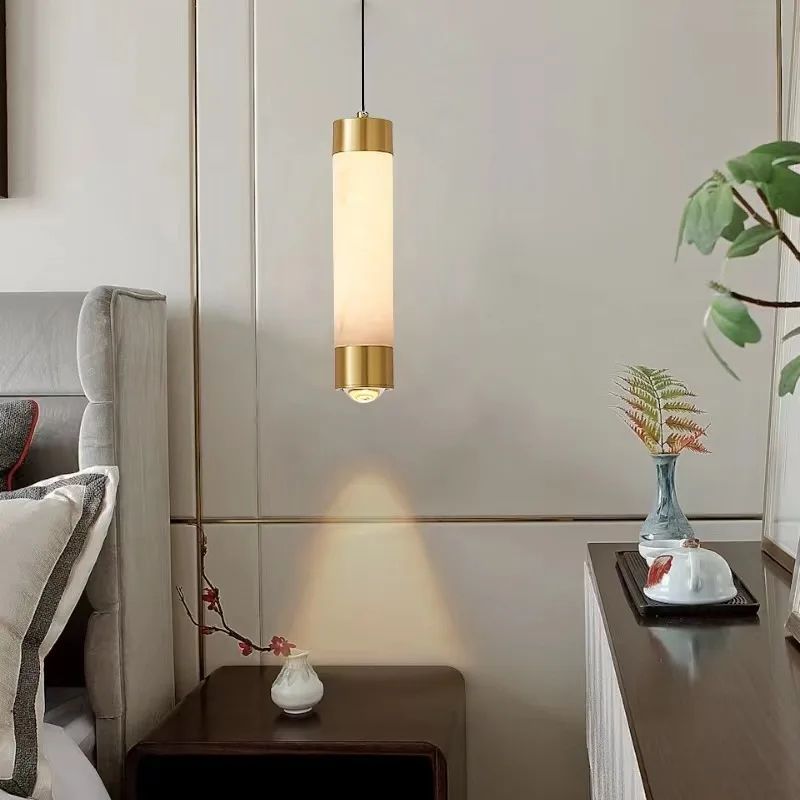 Light luxury marble bedroom bedside small chandelier Internet celebrity creative bar entrance background wall long line light