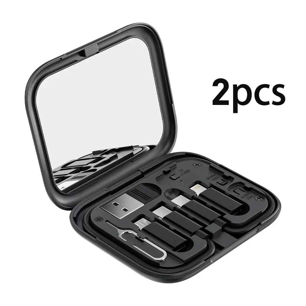 Toocki USB Typ C zu USB C Kabel 60 W 4 In 1 Mini Datenkabel Set Lagerung Box Schnelle Lade ladegerät Handy Halter Für Xiaomi