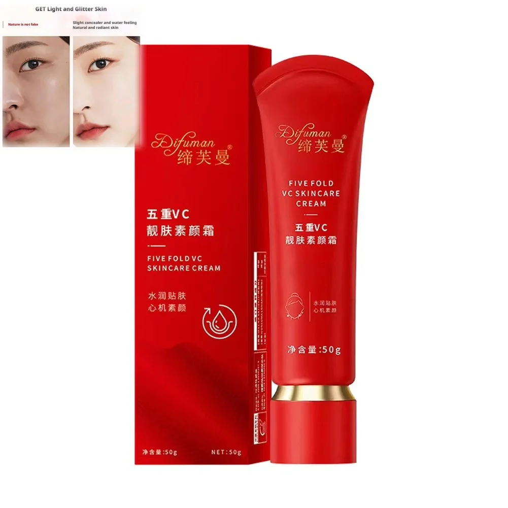 

Five Vitamin C Tone-up Cream 50g VC Whitening Brightening Moisturizing Cosmetic Lazy Cream Natural Concealer Makeup N8G9
